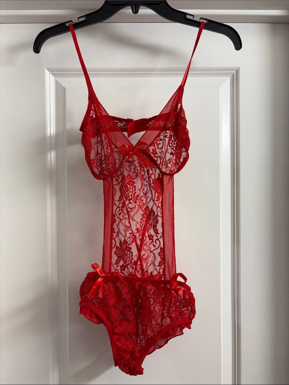 Red Lace Bodysuit Teddy - Women Intimates